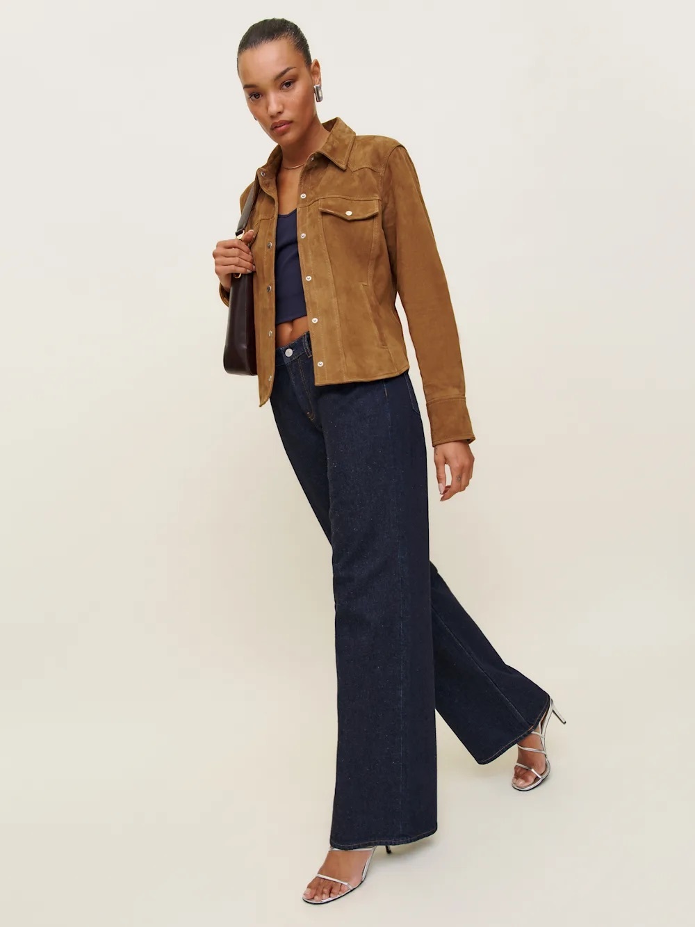NWT REFORMATION Veda Skylar Suede Shirt Jacket - Picture 3 of 8
